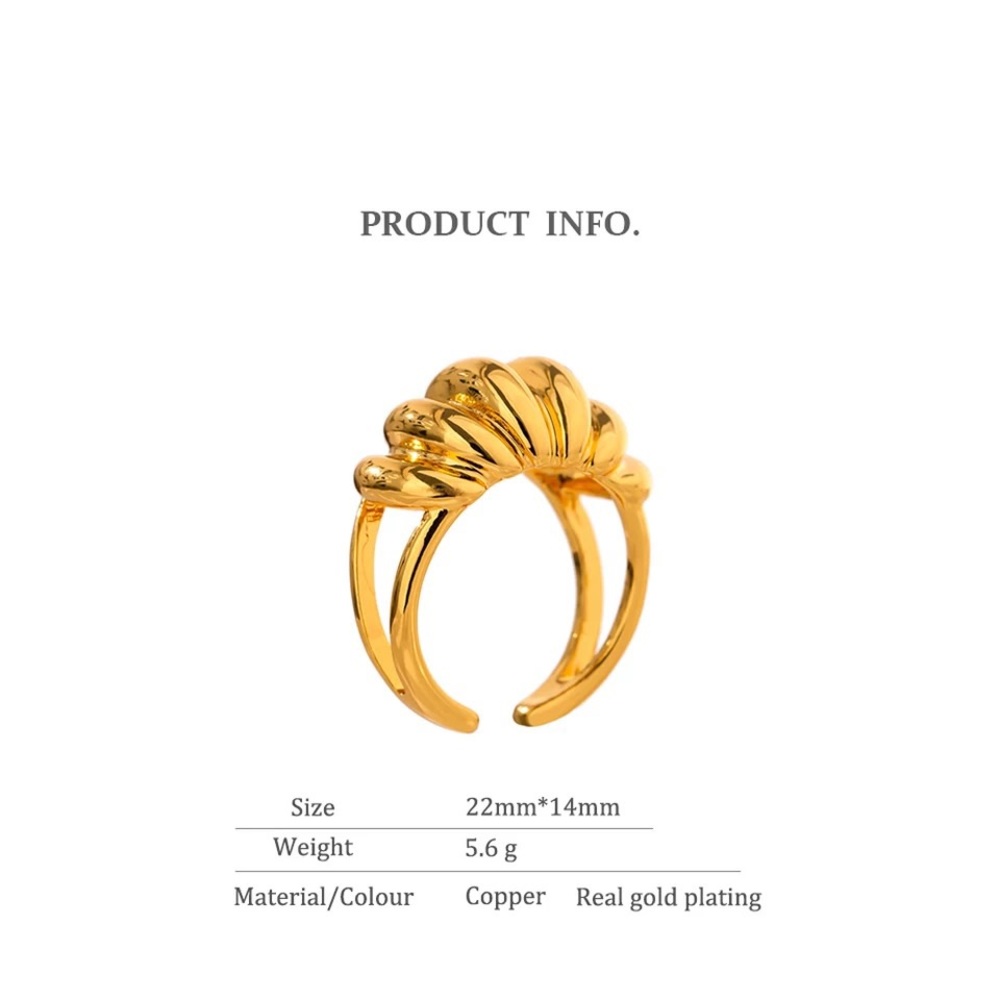 18K gold plated croissant ring - Picture 7 of 8